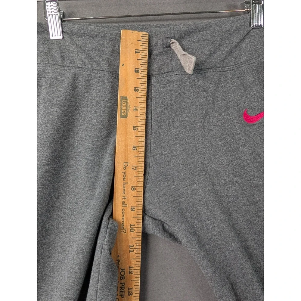 Nike Women's Dri-Fit Just Do It Crop Sweatpants Gray Pink Small
